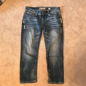 Buckle ankle boot crop denim